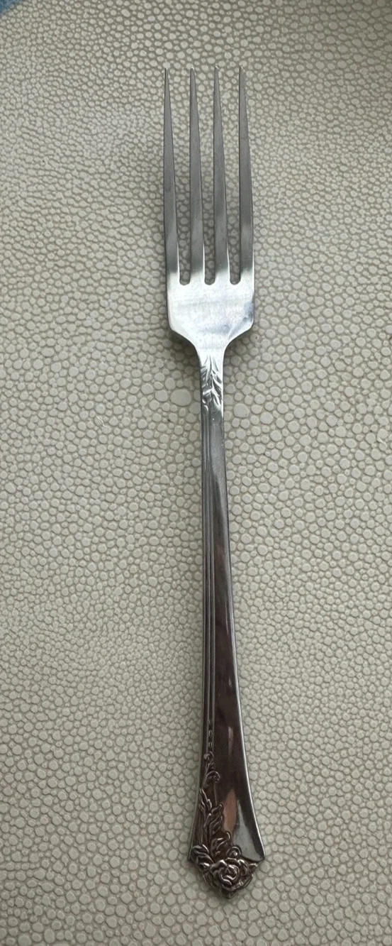 Oneida DAMASK ROSE Dinner Fork Stainless Flatware Glossy Silverware Long 8 1/16